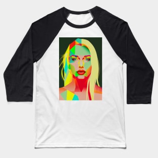 Modern pop art style woman portrait Baseball T-Shirt